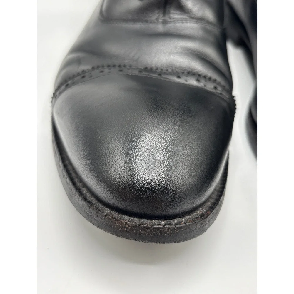 Beckett Simonon Men's Black Leather Cap Toe Lace-Up Dress Boots Size 11.5